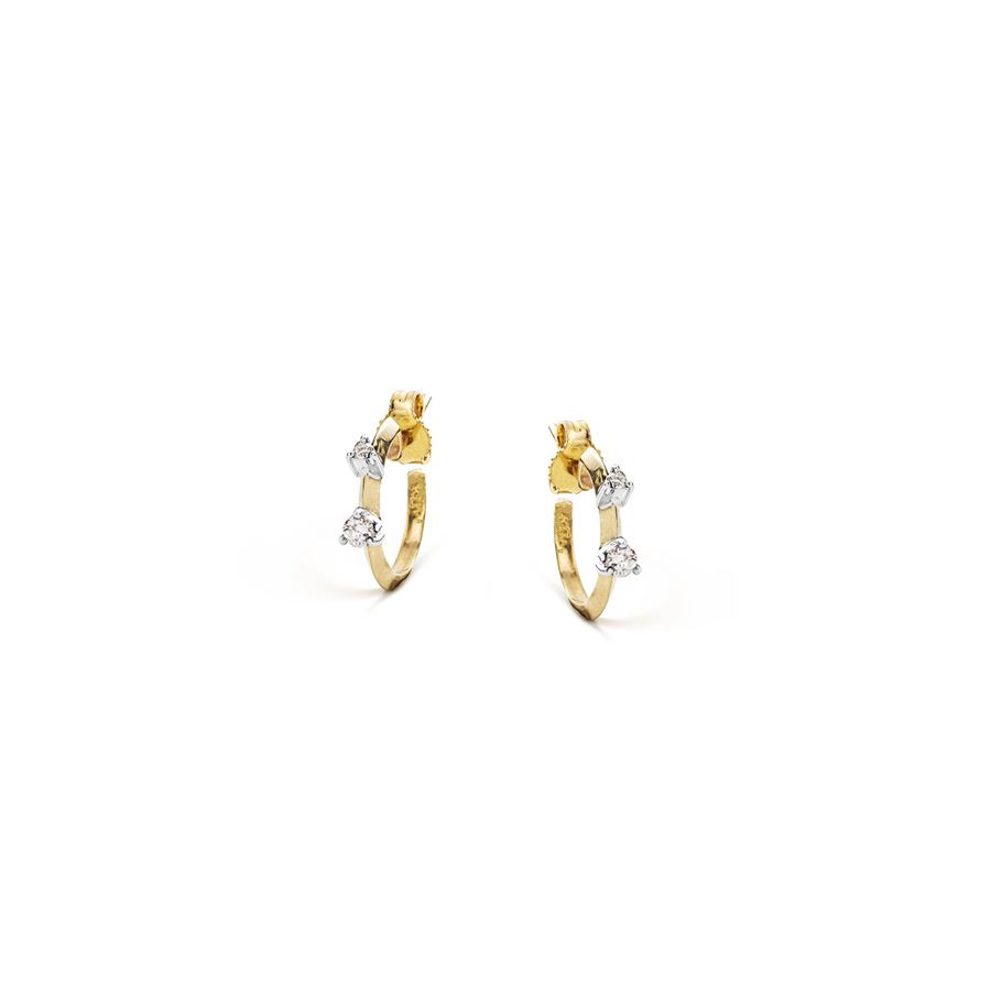 Yellow gold 'Balance' hoop earrings BALANCE | OR XS 2TO-P/FARFAU18G CT.0,16+0,04